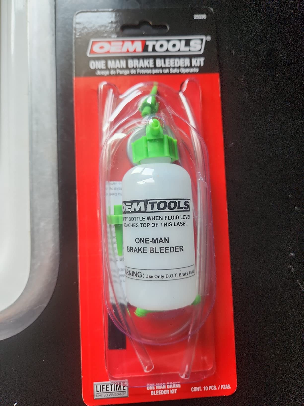 OEMTOOLS 25036 Bleed-O-Matic One-Man Brake Bleeder Kit, Featuring An Opaque Brake Bleed Bottle / Transparent Hoses and Tapered Fittings, No Mess Brake Fluid Bleeding customer photo 2