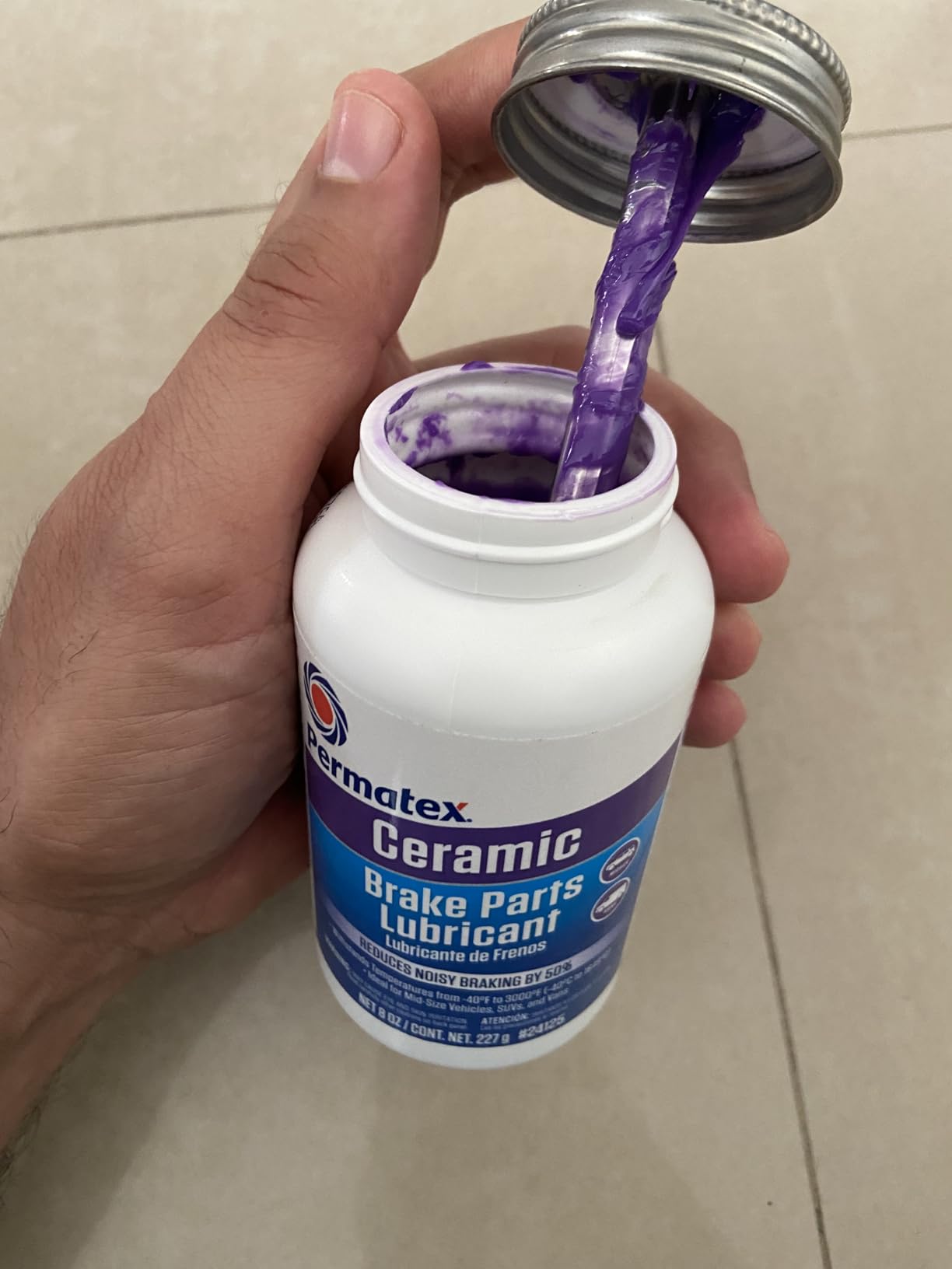 Permatex 24125 Ceramic Extreme Brake Parts Lubricant, 8 oz., Pack of 1 | Reduces friction and noise on brake components under extreme temperatures customer photo 1