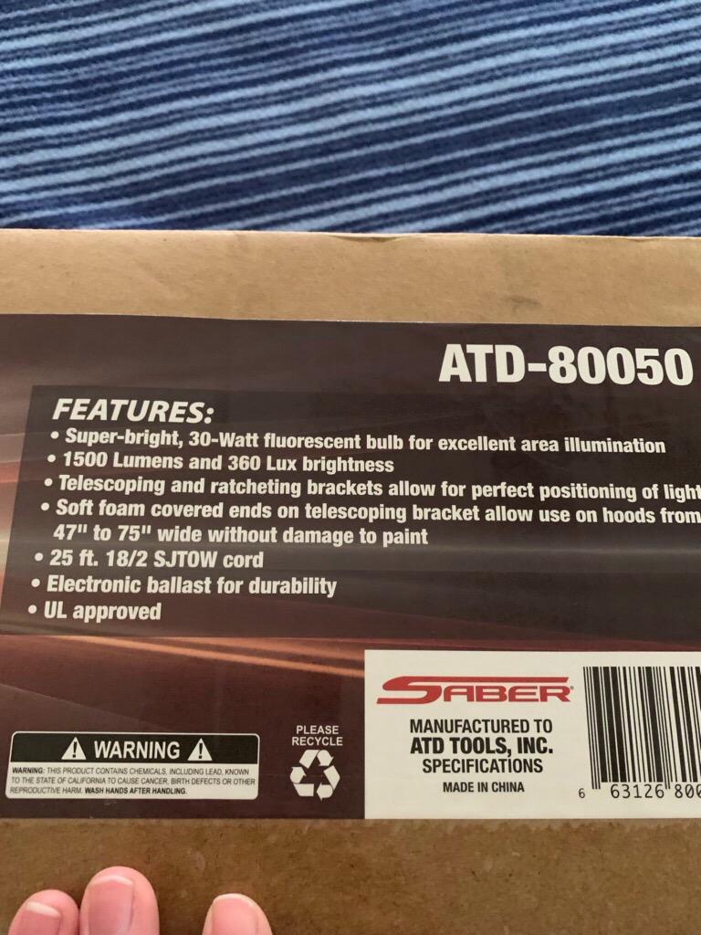 ATD Tools 80050A LED Under Hood Light (1500L) customer photo 1