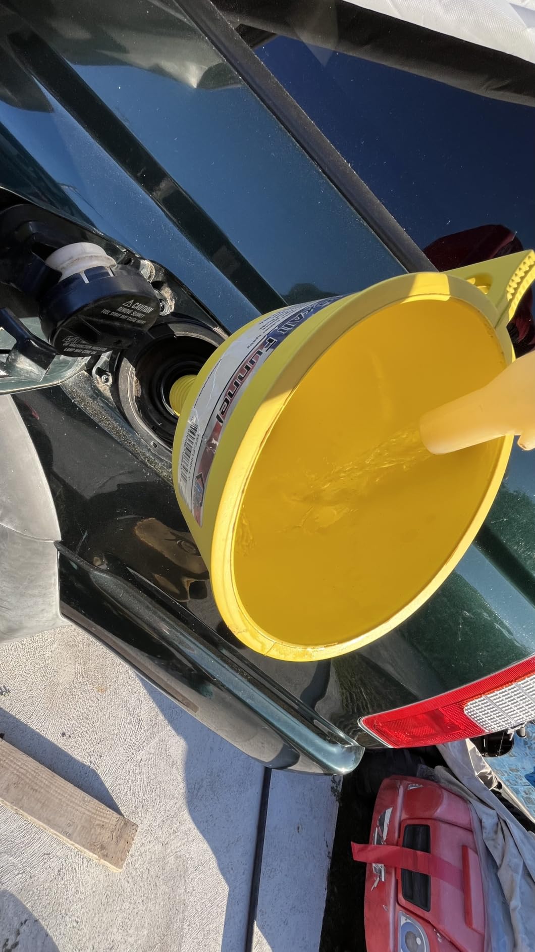 TEC Products FlexAll Long Flexible Oil Change Funnels for Automotive Use | Automotive Oil Funnel with Hose, Durable Nitrile Rubber Funnel for Car Oil, Diesel, Fuel, Made in USA, Red (16 x 5 Inches) customer photo 1