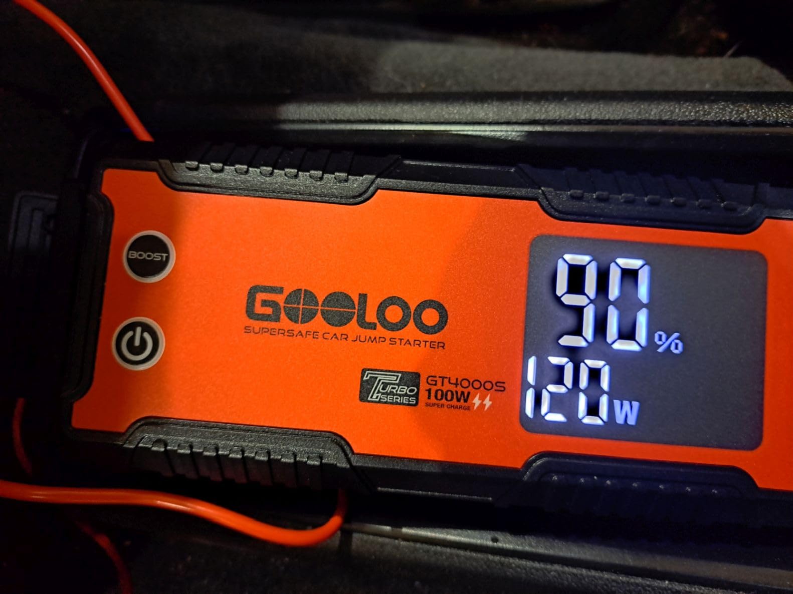 GOOLOO GT4000S 12V 4000A Peak Jump Starter with 100W Two-Way Fast Charging | SuperSafe Portable Car Battery Jumper Starter (12L Gas/10L Diesel) - 20,000 mAh Capacity - 150W DC Output- 3 Modes LED Light customer photo 1